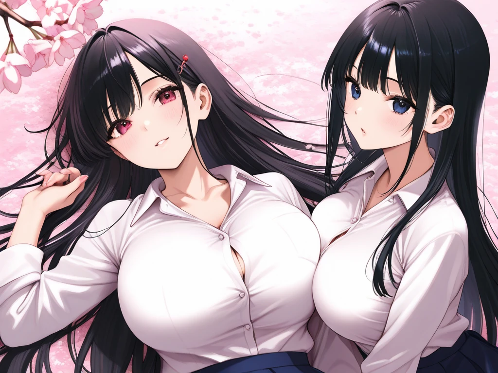 Anime a shoujo big breasts big JK rain wet