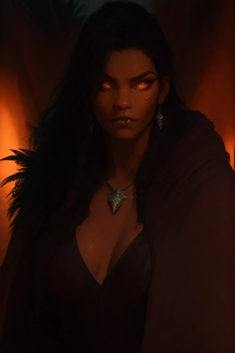 Dark woman. golden eyes