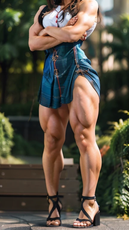 high quality, masterpiece, (photographrealistic:1.4), 8K, big chest, Seductive Anime woman, oppai proportions, Photorealistic, perfect body, Voluptuous body, curvy body, Naughty anime style, plump, Erotic cartoon style body, Married woman's big ass, Married woman atmosphere, mamma size, (gigantic breasts:1.5), colossal breasts, (smile), aroused, (muscular:1.2), doroppy breasts, thick Thighs, clavege, ((tennis player)), 37-year-old, (white tennis uniform), micro skirt, ((NSFW)), (((accurate anatomy))), ((wide hips)), (((Huge breasts))), ((long legs)), (((Massive Female Bodybuilder))), ((((Muscular Legs)))), (((((Huge Muscles)))))