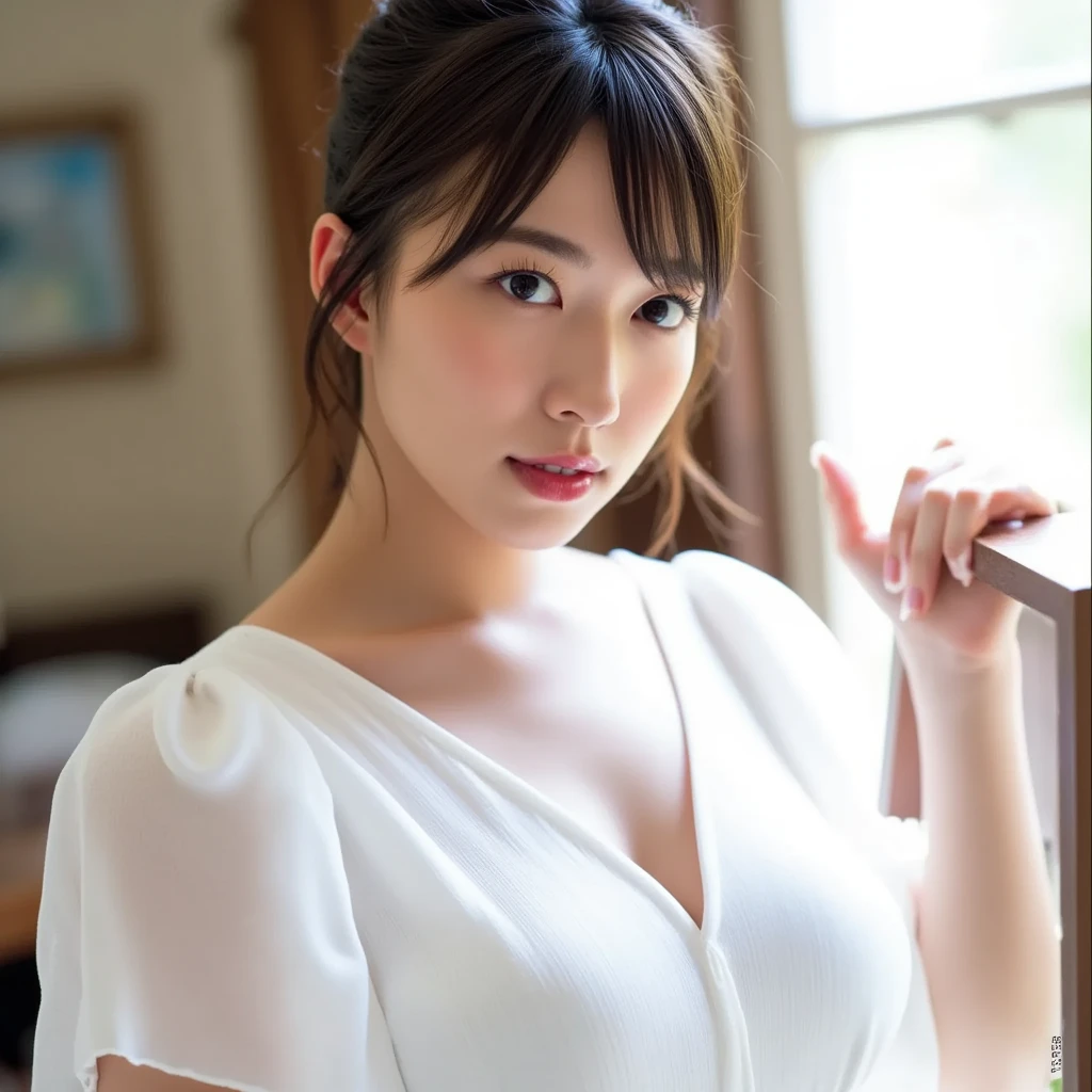 smile, unparalleled beauty, very beautiful woman, perfect balance,depth of field, Surrealism, Verism, cowboy shot, uhd, masterpiece, ccurate, anatomically correct, textured skin, super detail, high details, high quality, award winning, best quality, highres、52 years old、Mature Woman、Middle-aged woman、Old woman