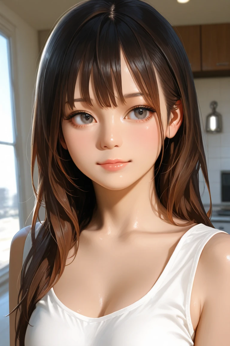 1 Female,Face and body facing forward,sexual climax,from the front,Ultra-realistic as a photo,Feeling facial expression,Blushing,highest quality,8k, Ultra-high resolution,RAW Photos,well-proportioned body,Beauty,Small and beautiful breasts,Focus on the face,to close range,POV,Ribbed underwear,yuuki mikan,kizuki