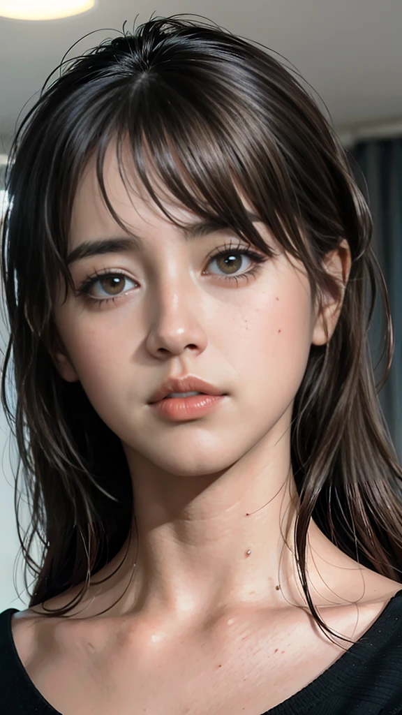 (best quality,4k,8k,highres,masterpiece:1.2),ultra-detailed,(realistic,photorealistic,photo-realistic:1.37), portrait, Lucy Barns, tall, young woman, soft skin, girlish figure, extremely powerful, very strong, beautiful detailed eyes, beautiful detailed lips, long eyelashes, black hair, dark brown eyes