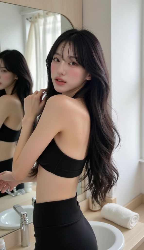 ((masterpiece, Highest quality)),Best aesthetics,One Girl, (Sleeping on your back), school machinery, Black hair straight,(Health Roomのベッドの上:1.5)Long Hair, View your audience, :p, Focus Only, Brown eyes, ミニskirt, Long sleeve, 1 boy,Black Seraphim, Multiple Girls, skirt, Sailor collar, bangs,smile,,Knee-high socks,(Health Room),Wide legged pose,(on back panty shot:1.8),(panties:1.5),(on bed)