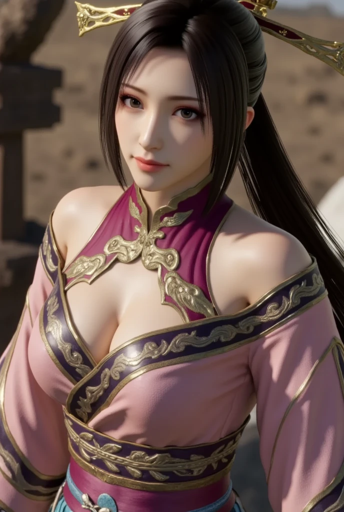 a close up of boa hancock with a very big breast, boa hancock, ultra photorealistic girl render, tifa lockhart portrait, seductive tifa lockhart portrait, portrait of tifa lockhart, smooth anime cg art, detailed digital anime art, tifa lockhart, anime highly detailed, tifa, portrait knights of zodiac girl, realistic anime 3 d style, tifa lockheart