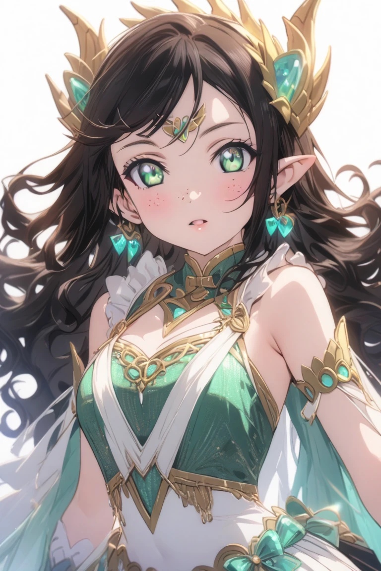 high resolution:1.7, incredibly absurdres, kawaii:1, cute:1.5, hires.fix, anime visual:1, incredibly fine illustration,8k,masterpiece:1.2,best quality,high quality, exquisite, beautiful, insanely detailed,intricate detailed,extremely detailed,Super Definition,ultra high res,Super Resolution,best aesthetic,ultra detailed:1.5, best quality, perfect face, detailed face,illustration:1.2,8k cg wallpaper,stunning art,absurdres,octane render,ultra hires,Japanese Actress,(Idol),18yo,Beautiful,(Cute and lovely),cute girl,((anime elf with extremely cute and beautiful black hair)),long hair,hime_cut,A beautiful witch with long black hair is fighting demons in the garden of an abandoned castle. She flutters her pink mini-skirt and shoots electric blasts from the tip of her right-hand magic wand. She is adorably cute and has outstanding style. (((green_eyes:1.3))),intricate eyes,beautiful detailed eyes,symmetrical eyes,big eyes:1.5,enchanting bright eyes studded with gold and silver dust,(((pinky and glowing_skin,shiny body,plastic glitter skin,exaggerated shiny skin,illuminated skin))),upward breasts,waist slender,(detailed body,(detailed face)),cute,daring,zettai ryouiki,show skin,best relationship with four fingers and one thumb,Very Fine Face and Eyes,Very Fine Hair,(Perfect Anatomy),Garter Belt,Bare shoulders,Check out our thru-rack chokers and midi rings with chains,Colorful hearts of light dance around her.