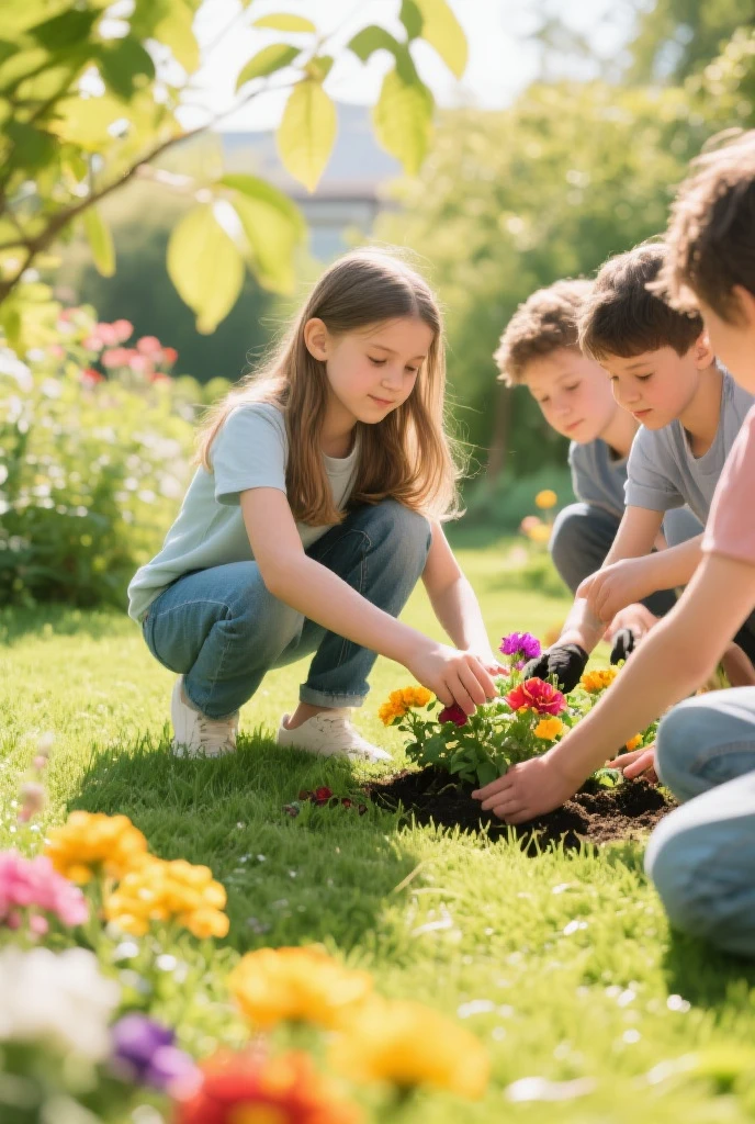 Eco-friendly education focused on the field of landscaping and gardening for children aged 6-10