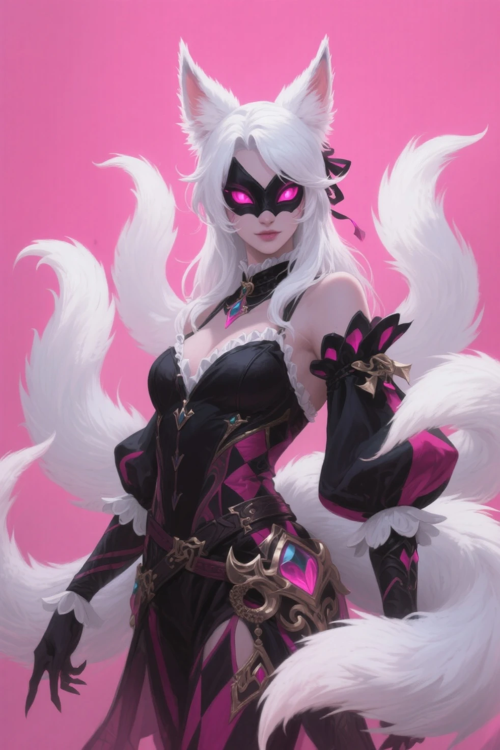 great quality ++ Extremely detailed high resolutionolution, very aesthetic, expressive eyes, (((Perfect face))), (((face symmetrical))), ((good anatomy)), (((perfect hands))), (((8k))), UHD, hd wallpaper, (((detailed high cal, (((((1girl)))))), only, Masterpiece, The best quality, high resolution, Highly detailed, (illustration), Beautiful detailed eyes, ((((full body))), (((solo))), (((((Koyanskaya))))), (((cosplay of weissvale))), (((smiling))), (((fusion))), (((agglutination))), (((Combination))), (((((Whitehair))))), (((ponytail))), (((white dress))), (((jewelry))), (((necklace))), (((earrings))), only, jaeces, earrings, long hair, parody, (((scar))), (((scar ocular))), (((hair ornament))), (((winter forest background))), Side ponytail, scar en la cara, Upper part of the body, (((fox tail))), (((fox ears))), (((tiara))), (((jewelry))), (((earrings))), (((neckline trimming))),