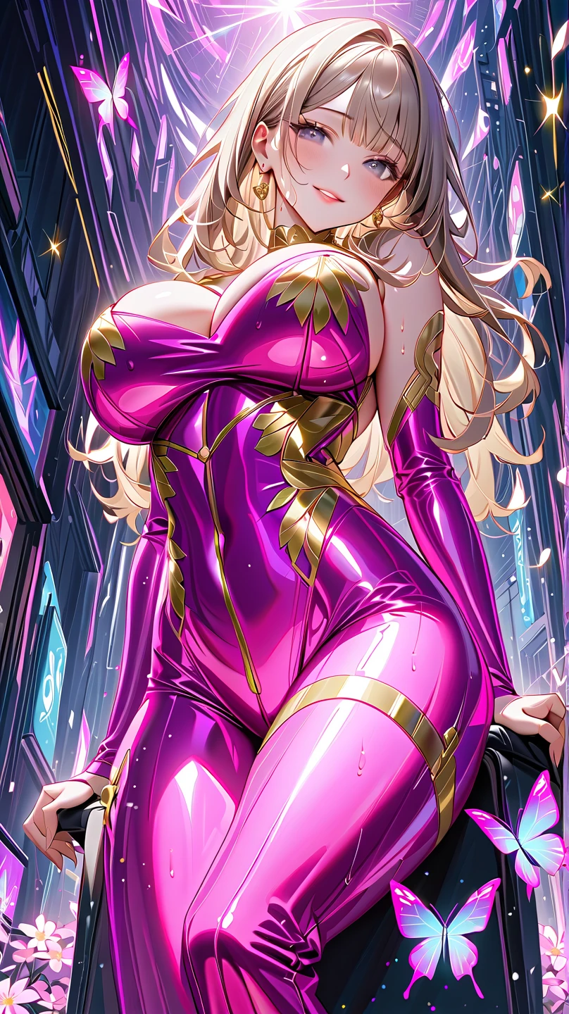 ((muste piece)), ((super high quality:1.3)), ((Super detailed)), ((High resolution)) ,((8k)),Beautiful woman, ((She is one of the most famous actresses in Japan.)), unparalleled beauty, ((huge breasts:1.4)), , ((big ass:1.2)), ((deep cleavage)), slim waist, Proudly, highly detailed face, perfect skin, (((waist-length hair, long light brown straight hair, princess cut))), light blue eyes, fine eyes, whole body image, sexy, an inviting smile, , (((anime))), ((glamorous)), 性的charm ,23 years old, ((信じられないほどBeautiful womanたち)), ((H cup bust)), ((((sexy pose)))), ((Neat.)) , (((Power Ranger))), heroine, (((High leg leotard powered suit, White line on pink powered suit:1.2))), ((rescue team members'ample breasts, beautiful feet, 8 life size, anime:1.4, Wet, The most beautiful、Strongest, ((charm)), ((Russian beauty)), ((sculpture pose)), Secret meeting with a lover, ((anime風に塗る方法)), To the chest, digital quality, NSFW, Titty fuck,R-18, adult woman,
