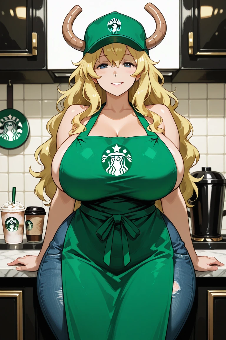 good anatomy, masterpiece, best quality, 4k, 8k, professional photography, soft light, sharp focus,1girl,
<lora:MEME_iced_latte_with_breast_milk_ownwaifu:1> meme_iced_latte_with_breast_milk_ownwaifu, ownwaifu,starbucks,
cafe, blurry background, bokeh, light particles, apron, barista, collarbone, cup, green_apron, coffee, holding, holding_cup,
iced_latte_with_breast_milk_(meme), looking_at_viewer, meme, naked_apron, solo, depth of field, 
reiko_aiwaifu,blonde hair,long hair,brown eyes,large breasts,bangs,collarbone,
<lora:ANIME_reiko_aiwaifu:1>