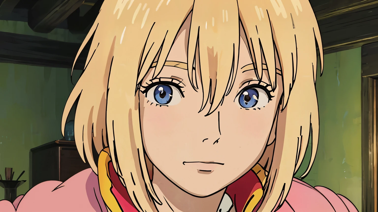 Howl's Moving Castle、bark、smile、Gentle smilee、looking at the camera、smilee、taken from the front、最High Quality、High Quality、masterpiece