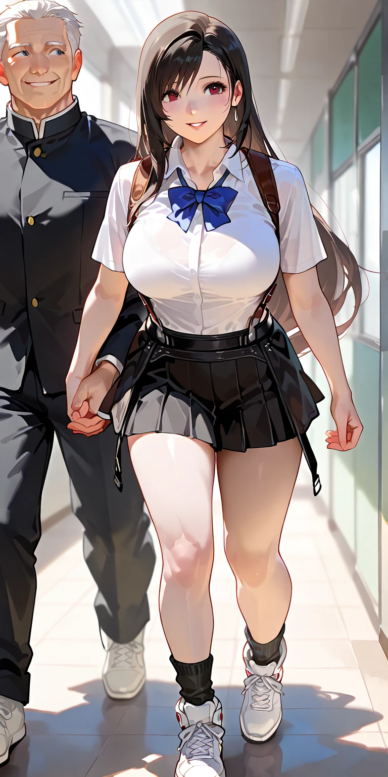masterpiece, {highest quality], [Super beautiful], [Ultra fine], [Best illustration],A woman squats,(male),penis,Male standing,Male putting his hand on a girl&#39;s head,Deep Throat, (Blame the penis:1.1),whole body,Hime cut,With bangs,Long Hair,Big Breasts, Facial、Hands on head,Blowjob, Forced Blowjob, In the park at night,Uniform cap,Security uniform,skirt, A barefoot woman wearing pumps,Woman in black pumps, Confused eyes, Wetting eyes, Worried brow,Massive ,Cum in mouth,Sperm dripping,Slender,Brown Hair,Woman gives blowjob to the glans,A man bringing his lower body closer to a woman,Male penis in front of woman, exposed,Giant golden balls,Scatter sperm,From above at an angle,From the side