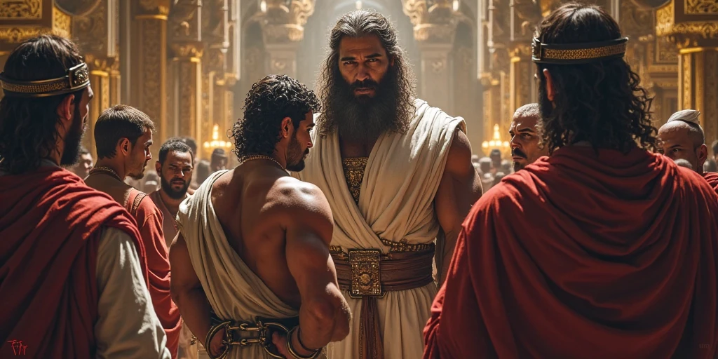 Moses talking with Pharaoh
