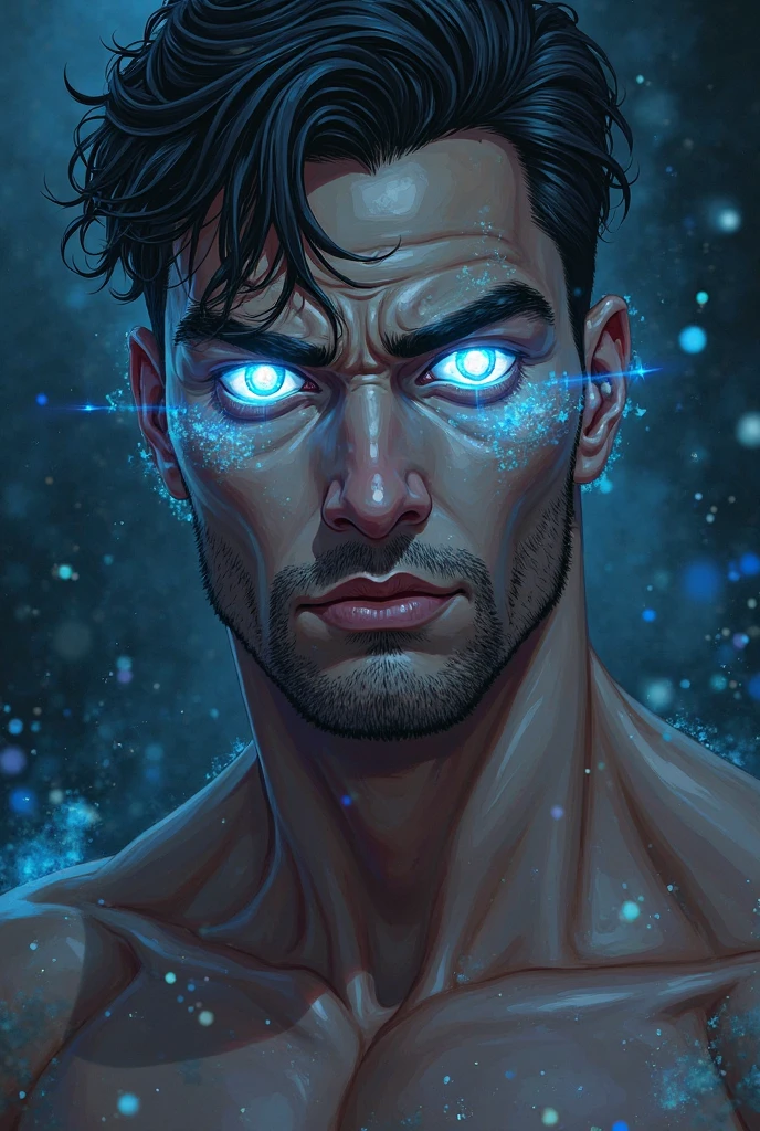 (GS-Masculine:1) (one male), (portait) (headshot), (facing viewer), very detailed manly face, heroic, detailed realistic open eyes, (muscular:1.5), bodybuilder, (big muscles), (big pecs), (hairy pecs), narrow waist and hips, (long hair), (slight smile), made of (blue smoke) <lora:Smoke:1>
Realistic, photoreal, high definition, high contrast, high saturation, highly detailed, high quality, masterpiece, rim lighting, backlit, volumetric light, vibrant colors.
<lora:BeautifulEyes:0.9>