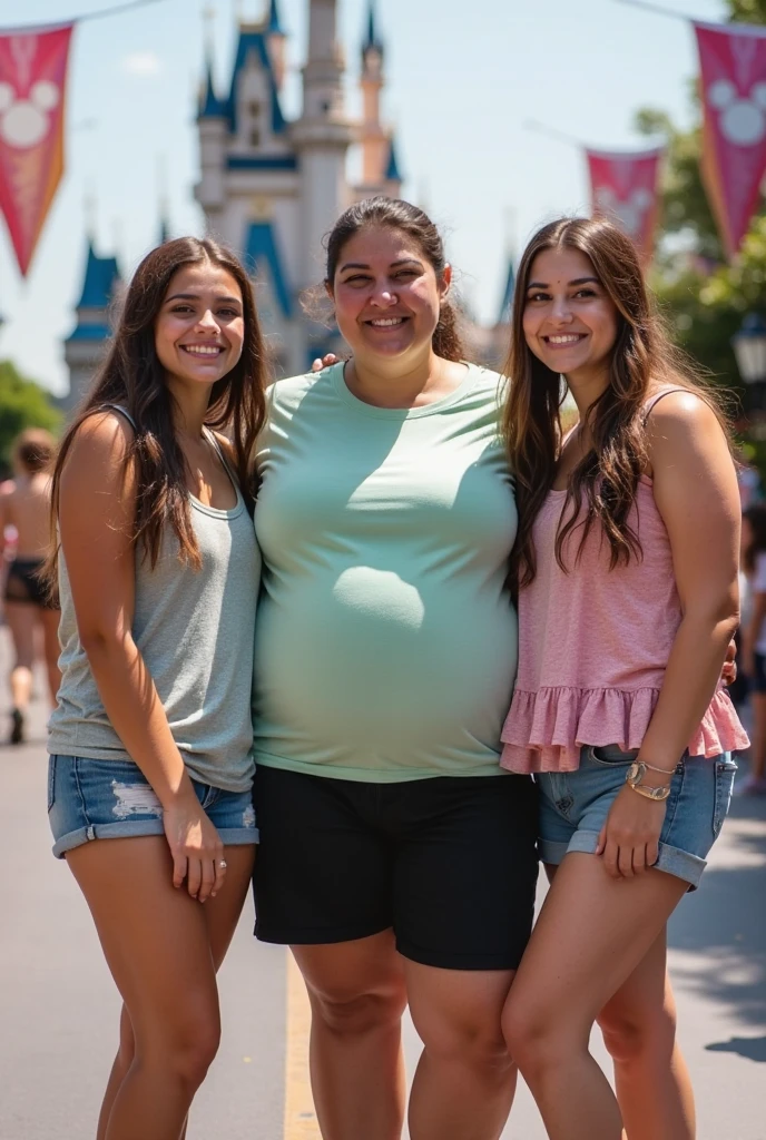 There were three people, a chubby girl and a boy.