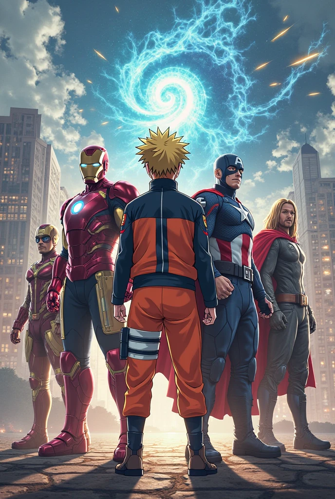 Create an image of Naruto EOS avengers