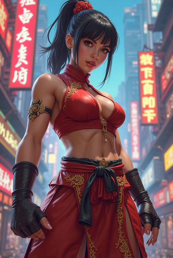 A fusion between the character Chun Li from Street Fighter and the character Kitana from the Mortal Kombat franchise.
