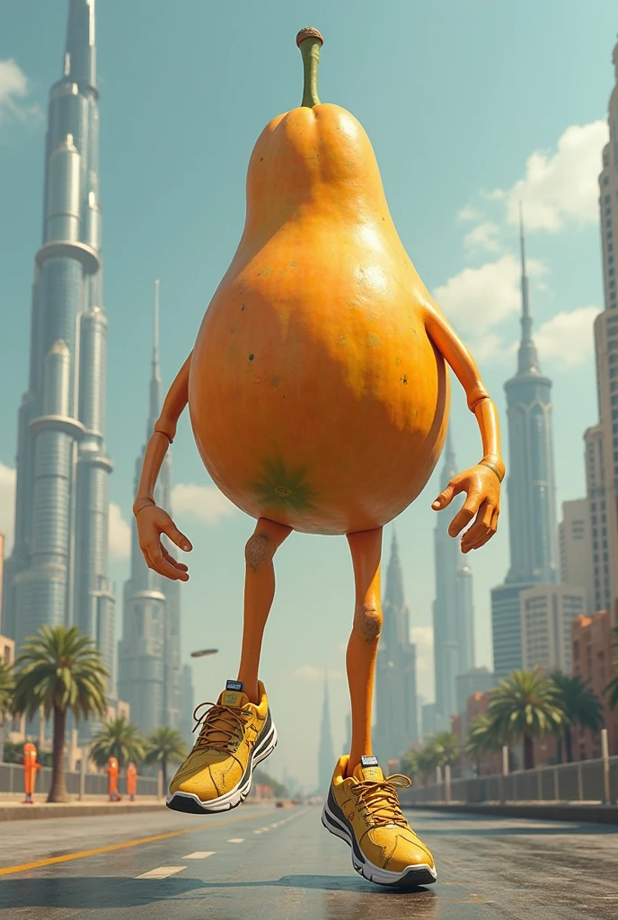 Happy little obese carrot boy, standing in front of 9/11, with the word kaliber under it, hyper realism, logo