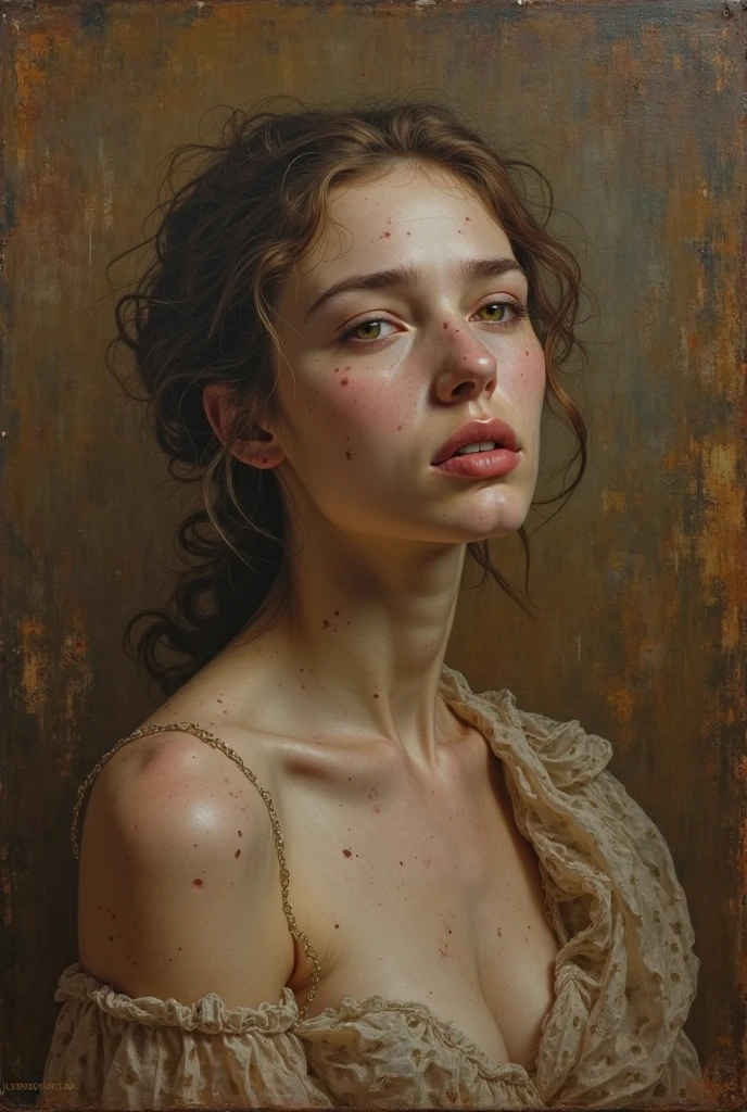 James Gurney, Surrealist art , dream-like, mysterious, Provocative, symbolic, Complex, detailed,  full body artistic nude style photo, capturing the inner thoughts, emotions, and identity of white woman through evocative and introspective self-representations.(Gothic but very beautiful:1.4), (masterpiece, Highest quality:1.4) , Nicola Samori style, 
