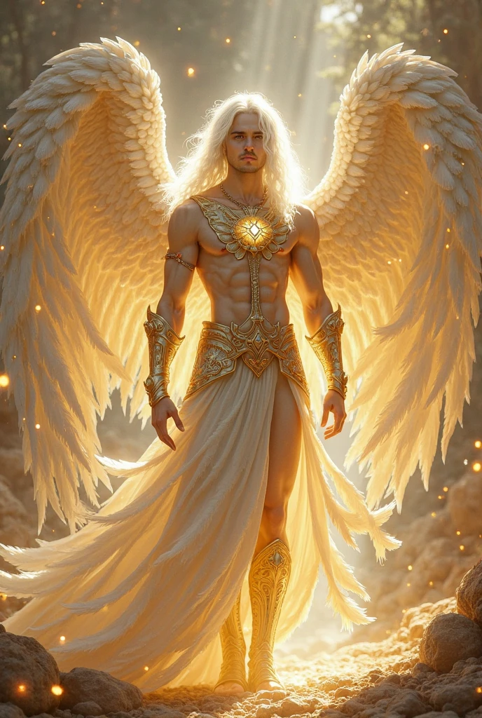 He was so beautiful, so beautiful that he didn't resemble a mortal at all. Although tall, it does not give people a sense of oppression at all, and the slender melon seed face seems to break when touched. He seems to be an angel trapped in mortal wombs, and does not belong to mortal dust at all. That dreamlike beauty, his light blonde hair resembled a rare metal that captures light, and his eyes resembled blue gems from another world. Even the darkness seemed to be afraid of him because of fear, it was clear that it was late at night, but he was bathed in moonlight, and his whole body was shining, like a god coming on a whim. He is like the ancient royal family depicted in famous paintings, as if he is not an earthly person, and he is indescribably beautiful. With large wings and falling feathers behind him, he was like a divine residence descending from heaven, wearing a white-gold robe, sacred and elegant, (((darkskin)))