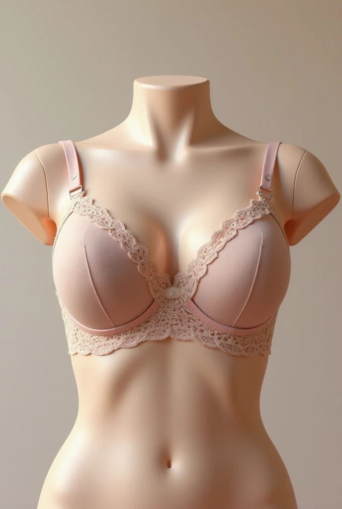 a woman in a bra top with a button on her chest, breasts, underwear, lingerie, black bra, lace, close-up, recording, viewfinder