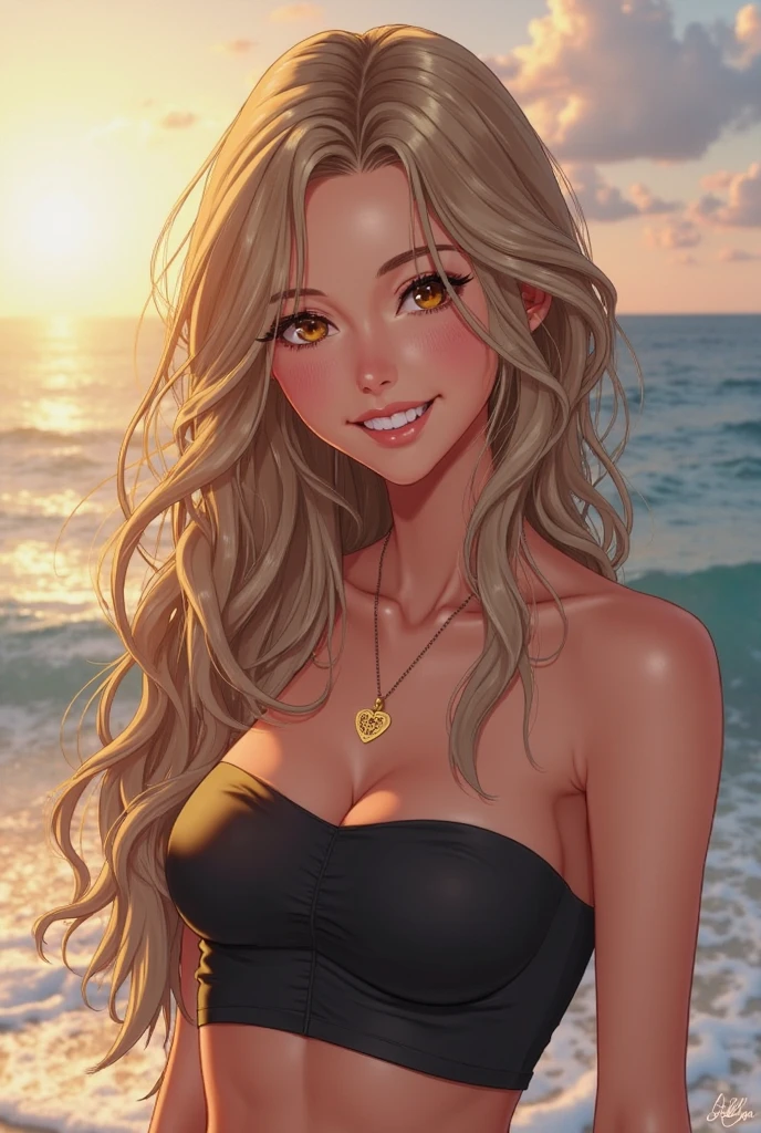 age sabrina the witch. Beautiful blond hair blue eyes, cute smile, hot vibes, cute lips, sunsetting background, vibe cheack