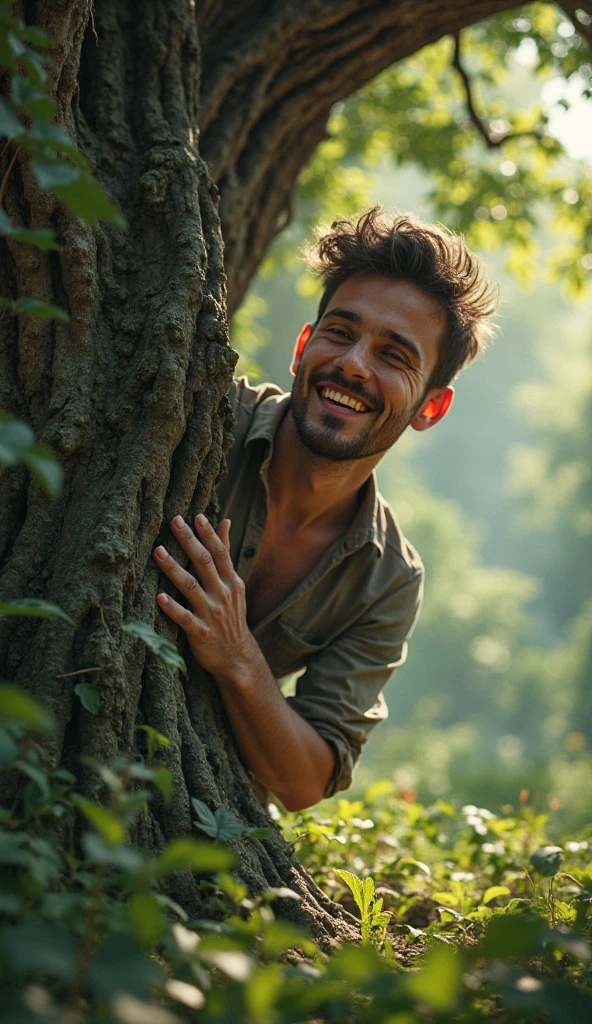 jovem masculino,meio corpo,realista,feliz ,sorridente,30 anos,olhos verdes,moreno claro,aventureiro