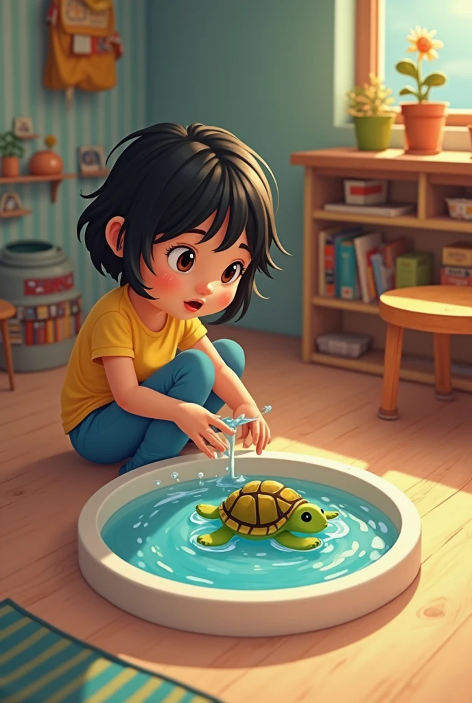 Alaf image of a boy looking at toy dinosaur with magnifying glass, kids playing slime monsters, kids, 4 d, 4d, magnifying glass, children, product introduction photos, portrait images, photo shooting, curious, kids, portrait shoot, student, ???, technology, beginner, warm and joyful atmosphere, toy commercial photo, perspective mirror, cute toddler, toddler change, girl --auto --s2