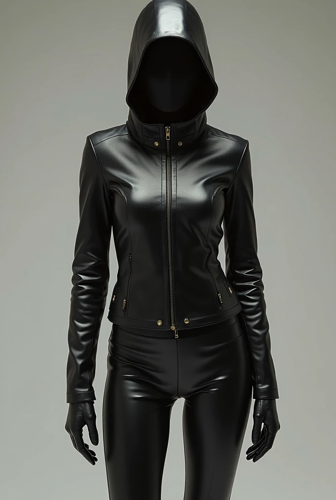 Female mannequin with sexy Black clothes made by christopher kane, balenciaga