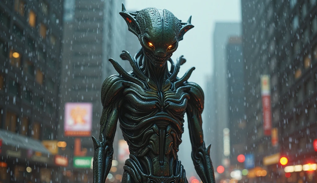 (Alien Invasion:1.3), city, destroy, Illustration, cinematic light, high resolution, best quality, ultra detailed, masterpiece,
