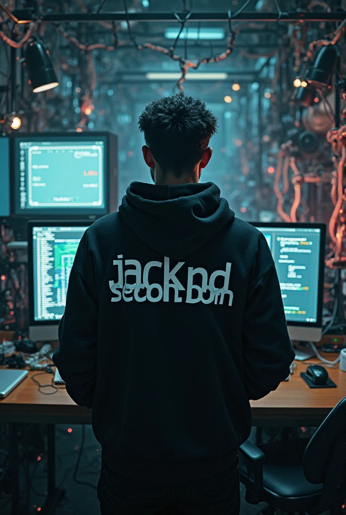 a badass man holding a (sign with text saying "Techno"), (medium closeup:0.6), short undercut hair, beard, cyberpunk room