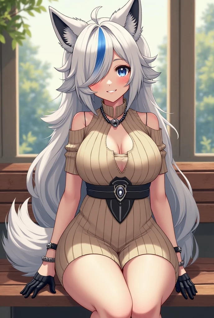 swimsuit, big breasts, Cover chest,(best quality,4k,8k,high resolution,masterpiece:1.2),Super detailed,(actual,photoactual,photo-actual:1.37),hairy,catwoman,(beautiful/delicate eyes:1.1),feminine face,long eyelashes,flowing chiffon,(jewelry/Accessories:1.1),well proportioned body,(Thick thighs:1.1),inspired by luna,(Reasonable structure:1.1) ,Perfect high detail face,(perfect delicate eyes:1.5),upright pupils,(cat eye:1.5),Smile,very charming,smooth long hair,perfect breast shape,very charming和温柔Smile