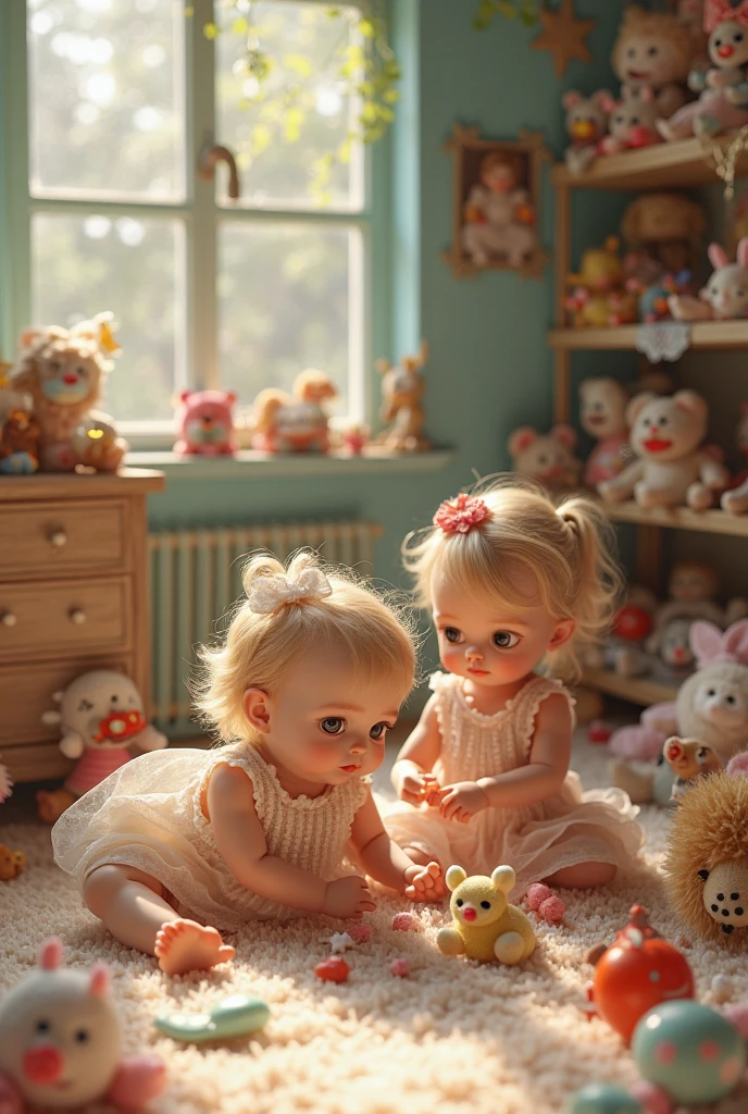 Elven toddlers(baby diaper) (High detail)(Toys)(Stuffed Animals)(masterpiece:1.2) (photorealistic:1.2) (bokeh) (best quality) (detailed skin:1.3) (intricate details) (8k) (high poly) (ray tracing) (claymation) (cinematic lighting) (sharp focus)