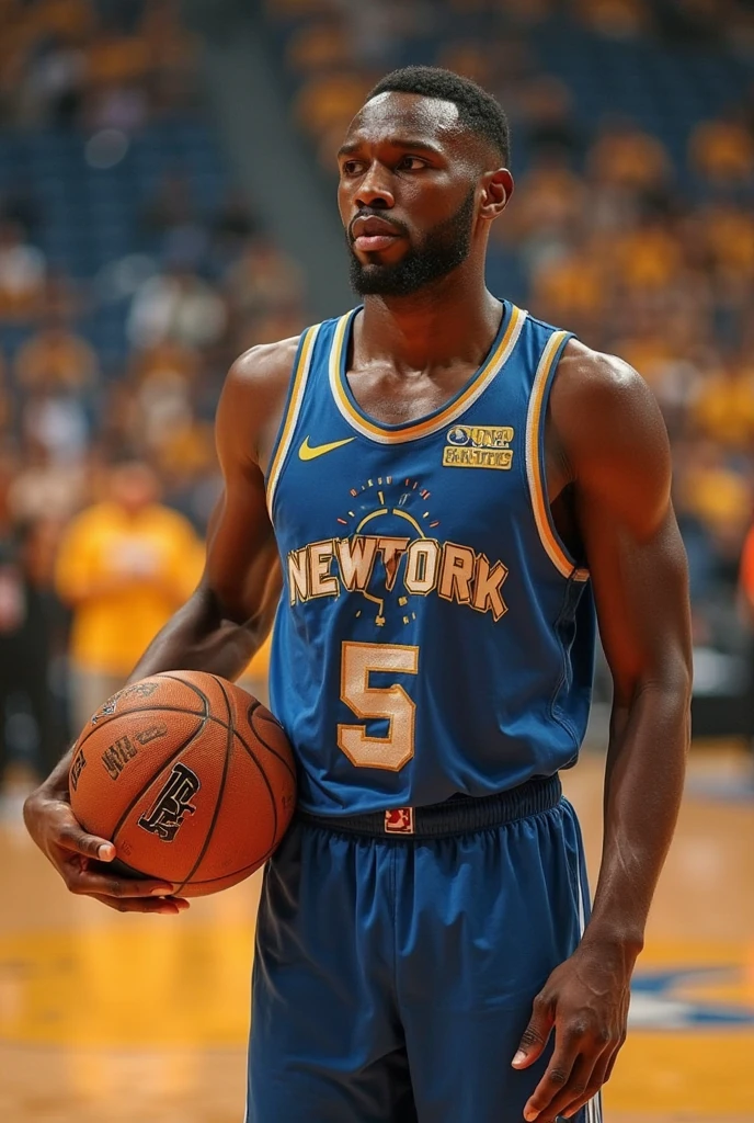 Create a jersey of blue yellow white of basketball 