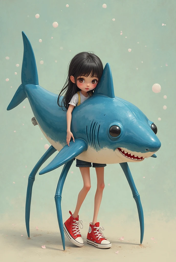 a girl on the beach surrounded by Zebra Shark Russian popular print