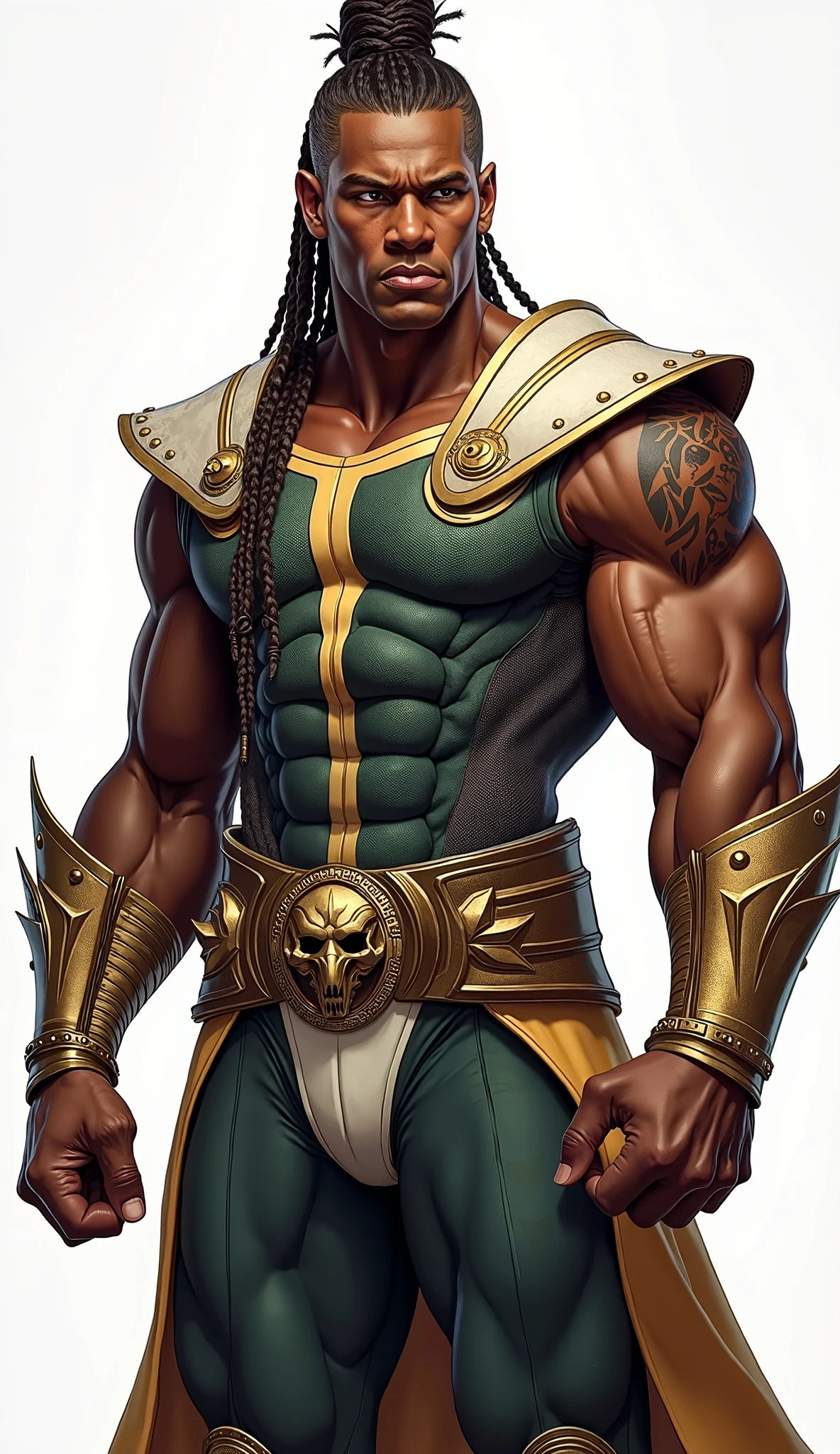 A golden dragonborn barbarian 