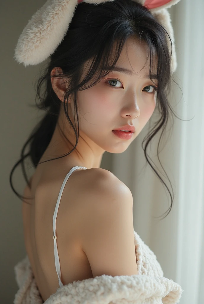 masterpiece, best quality, 1girl, solo, sexy pose, pensive woman, voluminous dress, intricate lace, embroidered gloves, feathered hat, curled hairdo, pale skin, minimal makeup, tender smile, dainty neckline, nostalgic atmosphere, still life