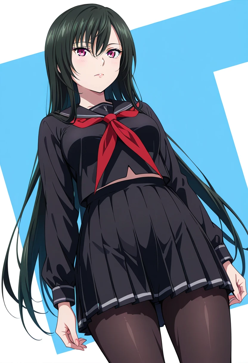 (best qualityer:0.8), (best qualityer:0.8),k hd,high qulity,1girll,Black ponytail,Slim figure,Spread your legs,Sexy clothes,short skirt