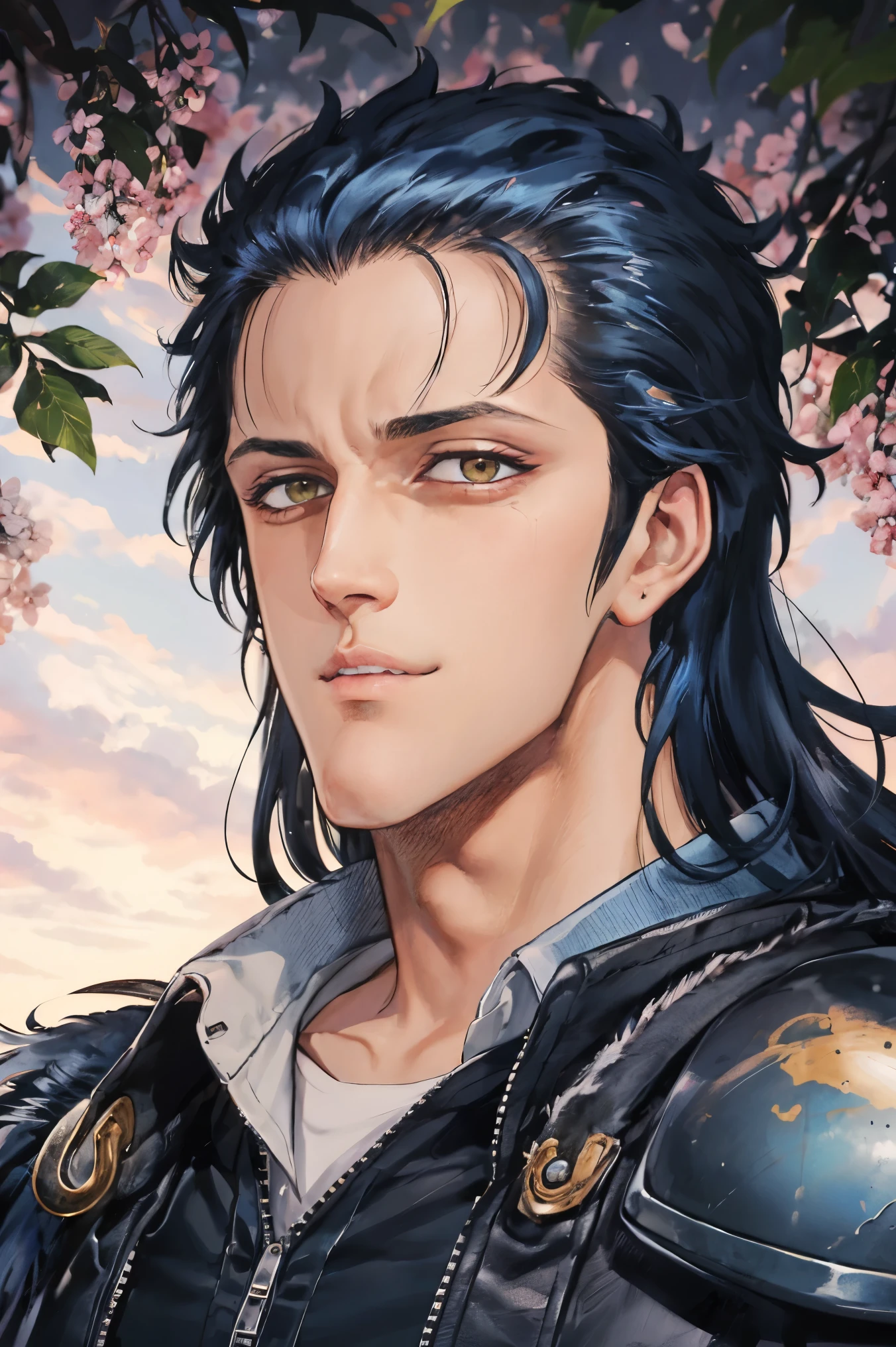 rei,1boy,blue hair,long hair,portrait,