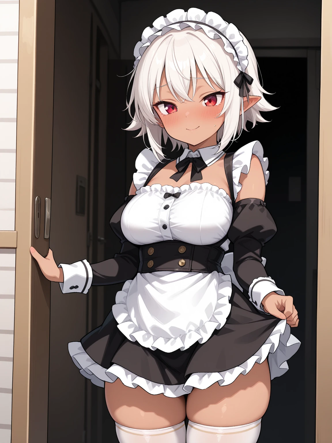 Female furry in a sexy reavealing maid outfit