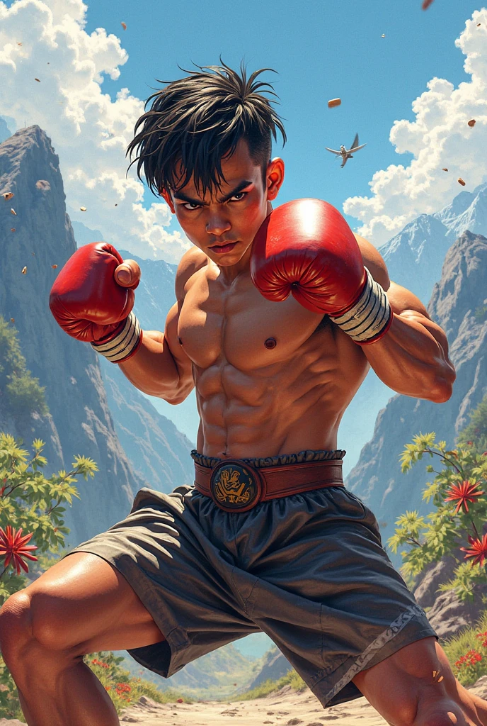 Make a cover for written work "Thailand the country of smiles" and show cultures of Thailand like muay thai