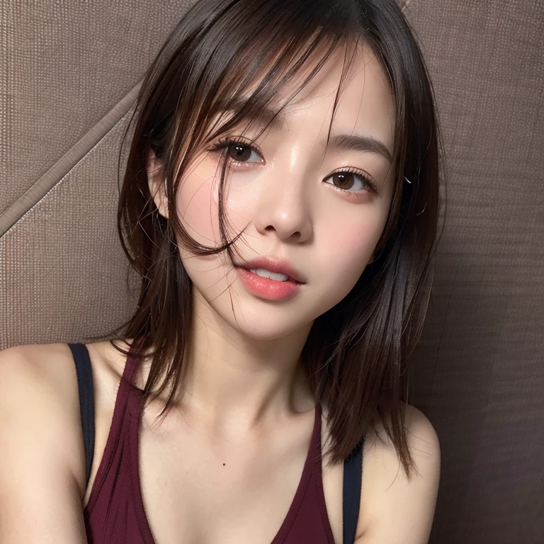 ((Highest quality)), ((masterpiece)), (detailed), Perfect face masutepiece, Best Quality, Illustration, Ultra-detailed, finely detail, hight resolution, 8K Wallpaper, Perfect dynamic composition, Beautiful detailed eyes, Medium Bob Hair, very Small breasts 、Natural color lip, Bold sexy poses,20 years girl、Cute、sexy shot looking at camera、wide angle、gravure、full BODY、