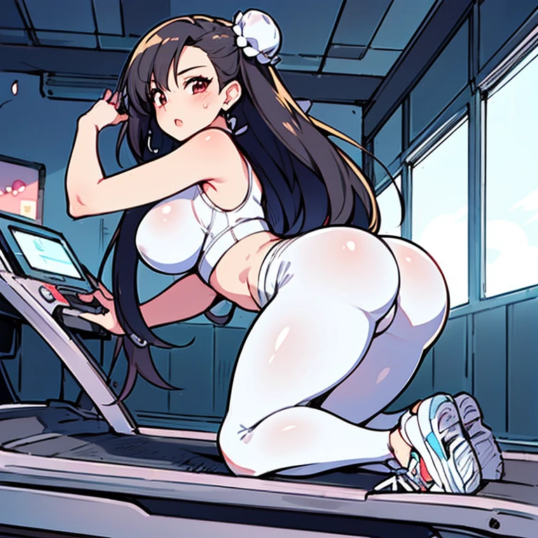 8K，Girl farts，Raised sexy，‎Girl running on treadmill and farting，gym room