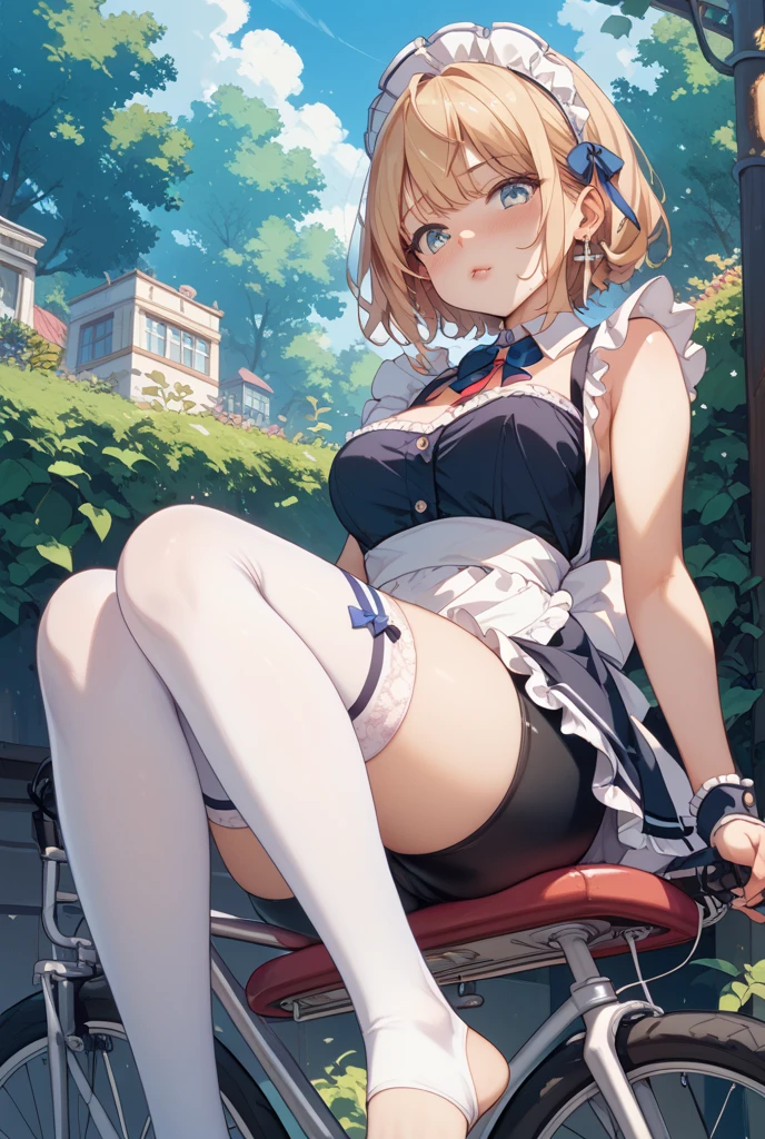 Quiet metro,Bokeh,extremely detaile,Short blonde hair,Playful smile,largeeyes,White,Superb beauty,half squatting,Superskirt,Cream white stockings,transparent panty,Plump beautiful breasts,Sunny cheerful laugh,Facing me,seminude,Exposed crotch showing through