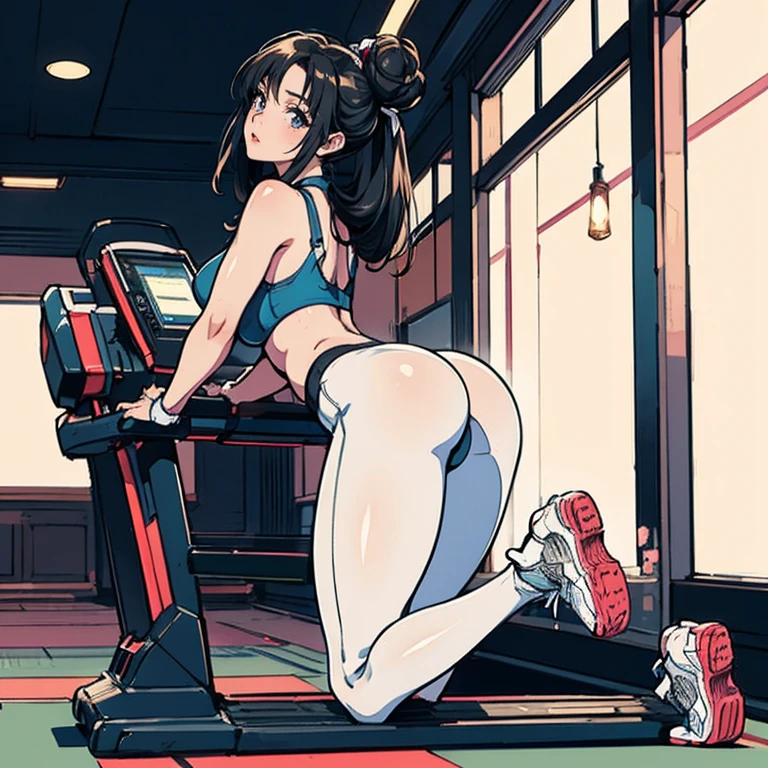 ((Masterpiece)), ((Best Quality)), 8K, HD ((Hotel Gym 1.5))(Japan Bustling City 1.4)(Hotel Front Desk)(Building)(Closed Room 1.5)