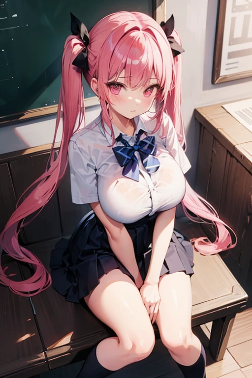 anime girl with pink hair and a short skirt sitting on the floor, seductive anime girl, smooth anime cg art, anime best girl, anime visual of a cute girl, beautiful anime high school girl, anime moe artstyle, cute anime girl, an anime girl, cute anime waifu in a nice dress, young anime girl, beautiful anime girl squatting, pretty anime girl