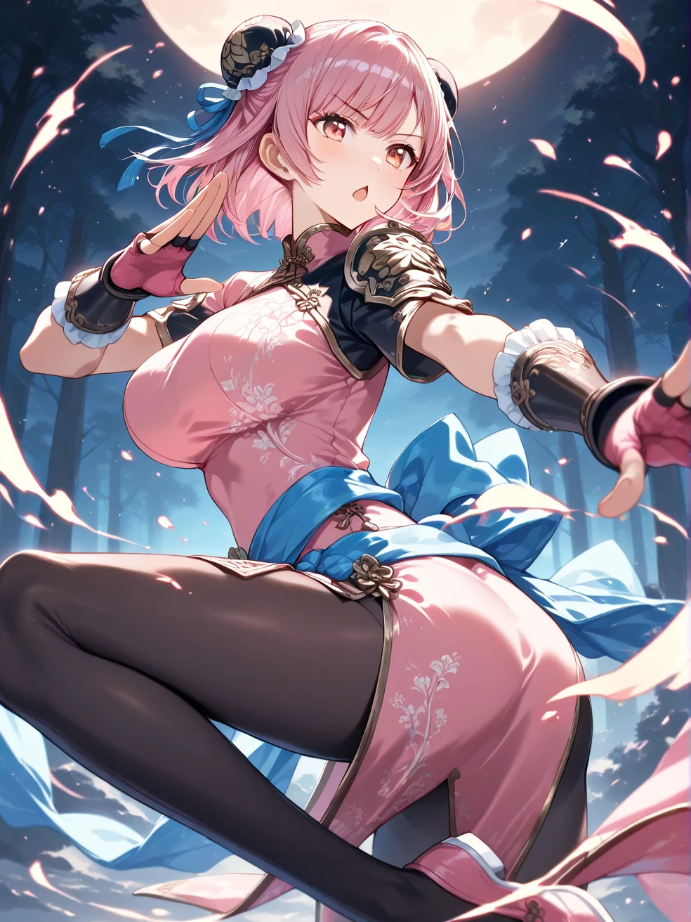 ((masterpiece)),((best quality)),(ultra-detailed),(illustration),(anextremely delicate and beautiful),wallpaper,ultra highres,4K,photography,shiny skin,BREAK,armorMaam, brown eyes, pink hair, long hair, ponytail, parted bangs, circlet, headband, armor, fingerless gloves, sash, asymmetrical clothes, asymmetrical legwear, armored boots, pink footwear,BREAK,1girl,solo,blush happy smile,in heat,breath,open mouth,sexual fluids,sitting,squatting,(spread vagina by myself:1.4),grab pussy,female masturbation,show pussy,public hair,BREAK,(from front:1.4),cowboy shot,looking at viewer,in the forest,BREAK,cum in pussy,cumdump,bukkake,cum on clothes