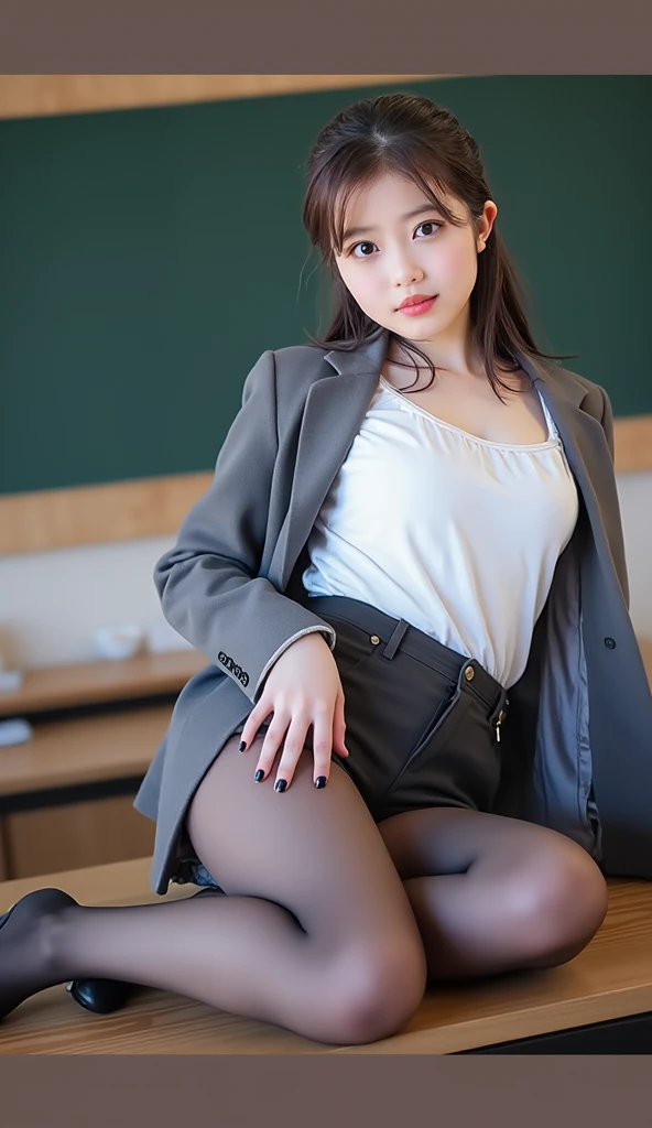 Female masturbation, she fingers her vagina through her pantyhose, (((her middle and ring fingers are deep inside her saved vagina))), (((fingering, fingers are inside her vagina up to her knuckles))), pussy lips wrap around her fingers, ultra high res.photorealistic:1.4 UHD