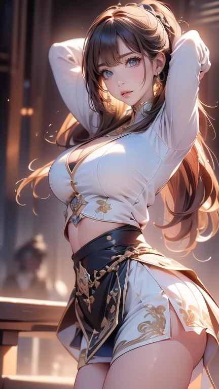 beautiful lady, Alphonse Mucha's style, light reflections, Oil painting, voluminetric lighting,sexy big breasts exposed,1female,36 years old,Huge breasts, 独奏, schoolgirls , Wear a JK skirt,space, She has long flowing hair, Bare genitalia, standing on your feet,Bigchest,Wet straight hair,Sweat profusely,drenched all over the body,frontage, hair straight, mostly cloudy sky,(((tmasterpiece),(Very detailed CG unity 8K wallpaper),best qualtiy,cinmatic lighting,detailed back ground,beatiful detailed eyes,Bright pupils,(Very fine and beautiful),(Beautiful and detailed eye description),ultra - detailed,tmasterpiece,)),facing at camera,A high resolution,ultra - detailed),beautifullegs,Very long hair,legs are open,Emotive expressions,Smile,Open-mouthed,Flushed complexion,Chest sagging,nakeness, Bulge,Expose the genitals,revealing breasts,Camel toes,with no underpants,extremely large bosom,Extremely colorful,Most detailed,fully body photo,The face is well lit