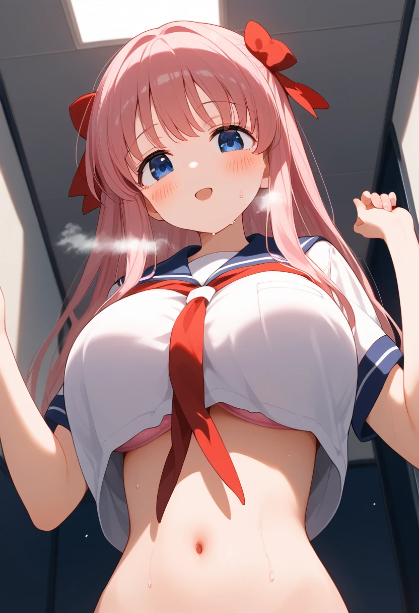 (masterpiece, best quality),view from below,
1girl, (1boy,hetero:1.3),, doggy-style-sex,
spread legs,cum shot,squirting,steam,(motion blur),
(grabbing sheets:1.1),
BREAK
(medium breasts), hanging breasts,
((school uniform, serafuku,skirt)),seductive animation,heart mark,
nipples, bare breasts,navel
