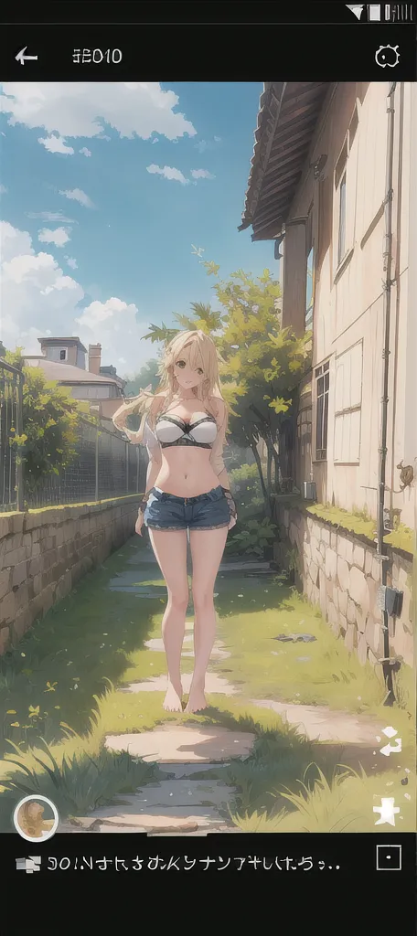 girl，Young，、teenager、（masterpiece，Highest quality），Street，Dark skin，(Brown Skin)、Completely naked，Bare shoulders、Gal、Blonde、passionate、Medium ponytail、(Underboob)，Big Breasts，Cleavage，(stomach)，Black mini tube top、looking at the camera、barefoot、Very short denim shorts，(Ultra Micro Shorts)，Strong winds、No underwear、The skirt is blown up by the wind、solo、Are standing、barefoot、City、Embarrassing、Peeing、Soaking wet